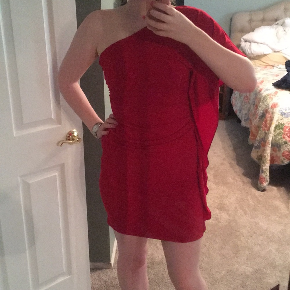 Red One Shoulder Dress